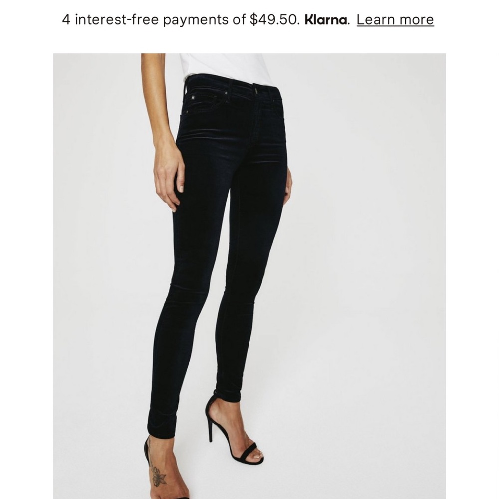 AG Black Velvet Skinny Jeans